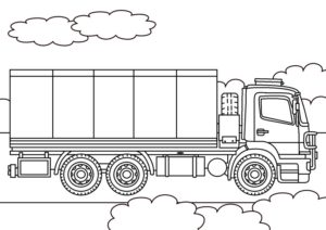 דף צביעה דף צביעה לילדים עם משאית