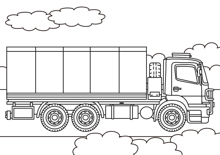 דף צביעה לילדים עם משאית