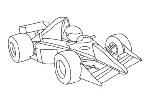 דף צביעה ציור של מכונית מירוץ