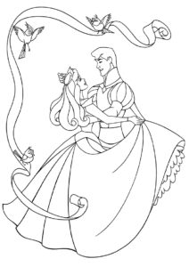 דף צביעה נסיך ונסיכה מאגדות לצביעה ולהדפסה