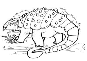 דף צביעה ציור עם דינוזאור לצביעה ולהדפסה