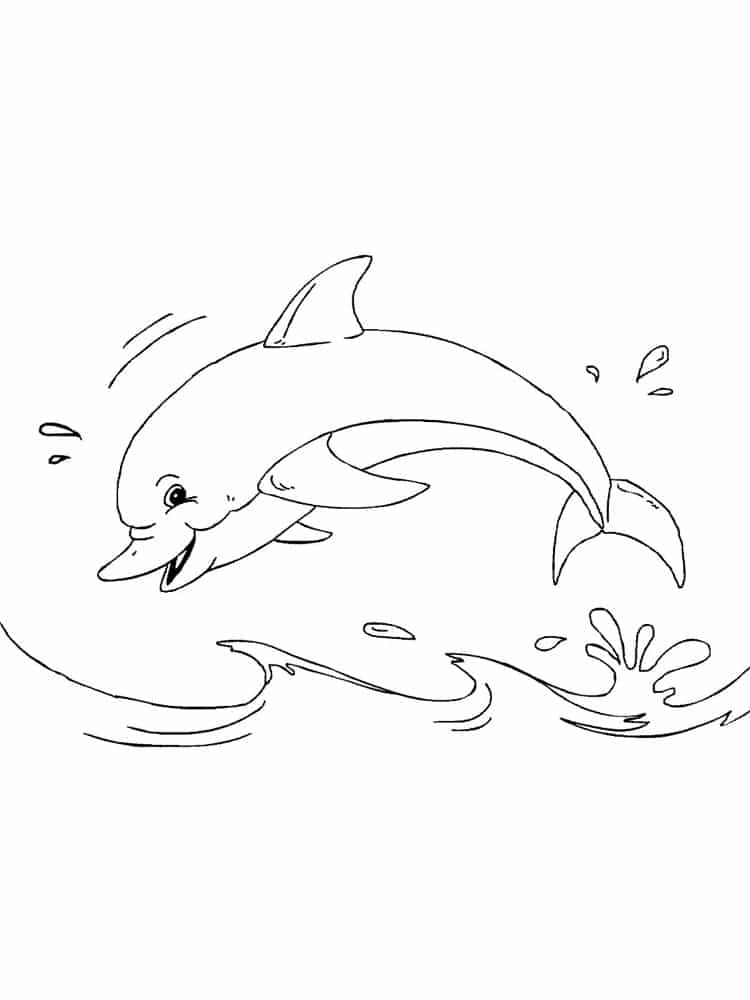דולפין חמוד לצביעה ולהדפסה