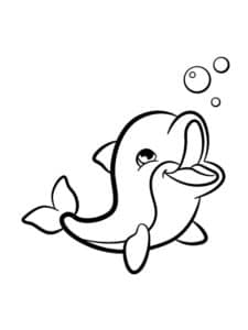 דף צביעה דף צביעה עם  דולפין חמוד