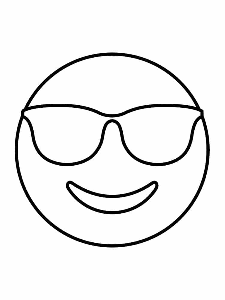 participate scrapbook Persistence דף צביעה עם חייכן עם משקפי שמש | דפדפים – תעסוקה כיפית לילדים