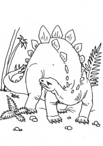 דף צביעה ציור של דינוזאור לצביעה