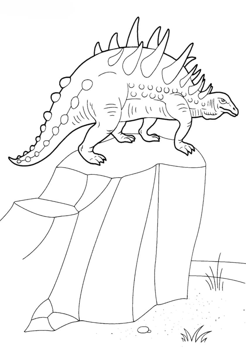 דף צביעה עם דינוזאור