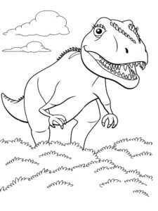 דף צביעה דינוזאור לצביעה ולהדפסה