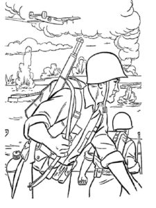 דף צביעה דף צביעה עם חייל במלחמה