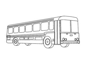 דף צביעה ציור עם אוטובוס לצביעה
