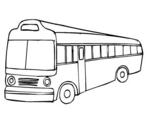 דף צביעה ציור של אוטובוס לצביעה ולהדפסה