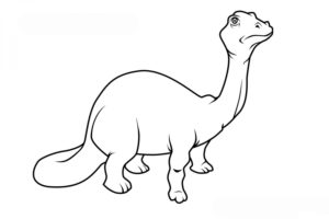 דף צביעה דינוזאור צעיר לצביעה ולהדפסה