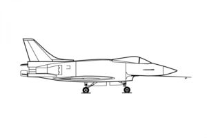 דף צביעה ציור של מטוס קרב לצביעה ולהדפסה