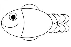 דף צביעה דג חמוד לצביעה ולהדפסה