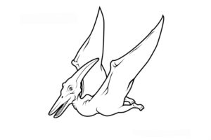 דף צביעה ציור של דינוזאור מעופף
