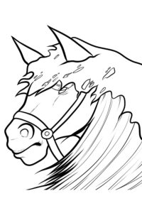 דף צביעה ציור של סוס לצביעה