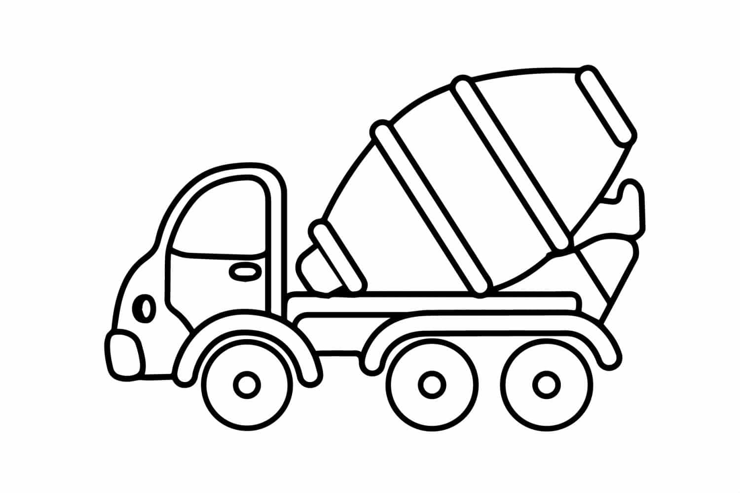 דף צביעה עם משאית בטון