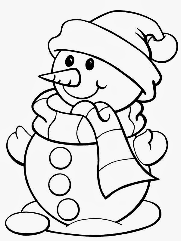 דף צביעה של בובת שלג קטנה וחמודה