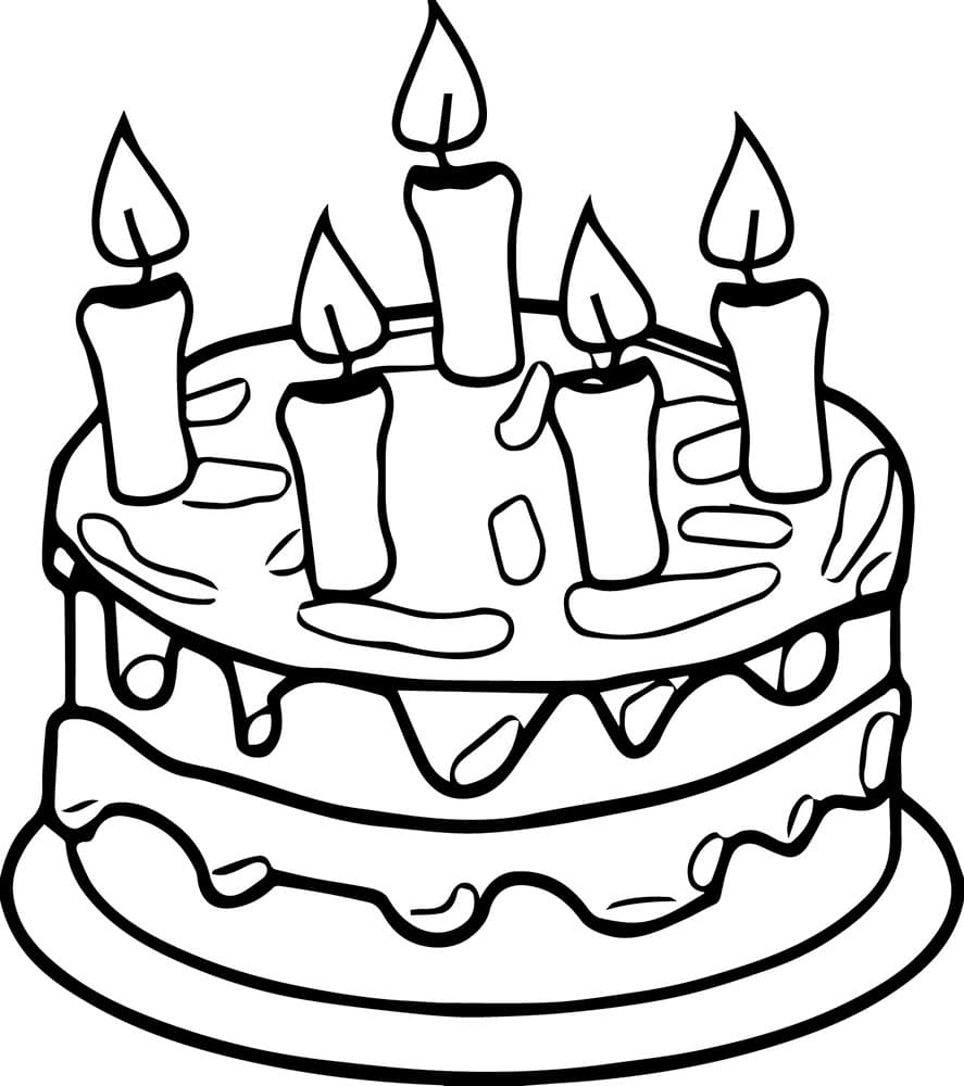 עוגת יום הולדת יפה לצביעה