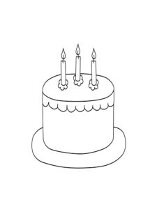 דף צביעה דף צביעה של עוגת יום הולדת פשוטה