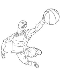 דף צביעה שחקן כדורסל לצביעה