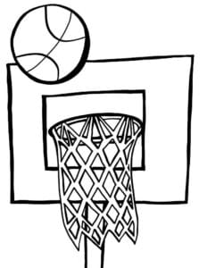 דף צביעה ציור של כדורסל לצביעה