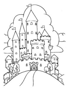 דף צביעה ציור של ארמון לצביעה