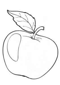 דף צביעה דף צביעה עם ציור פשוט של תפוח