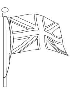 דף צביעה ציור של דגל בריטניה לצביעה