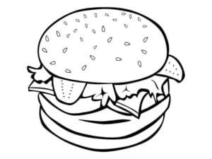 דף צביעה ציור של המבורגר לצביעה