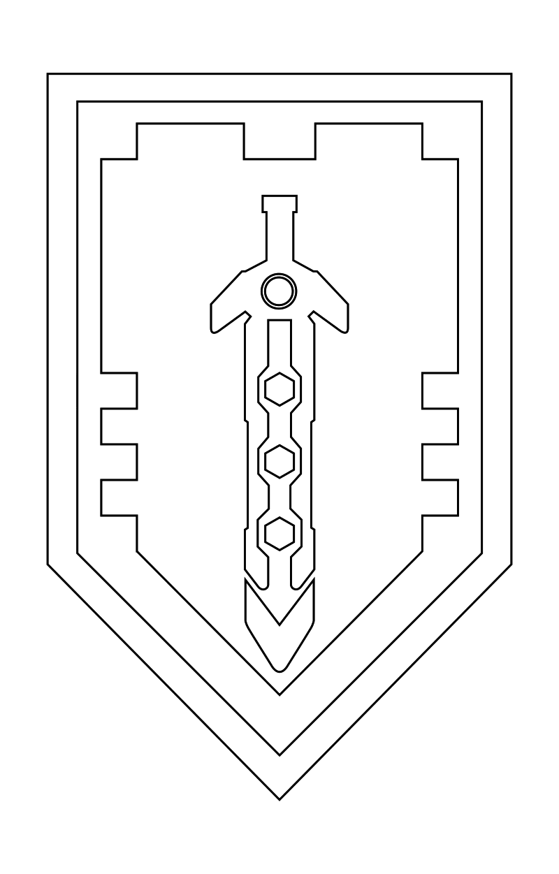דף צביעה סמל מגן של אביר מלגו נקסו נייטס