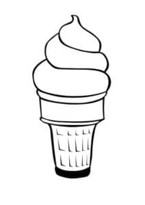 דף צביעה ציור של גביע גלידה עם סיס