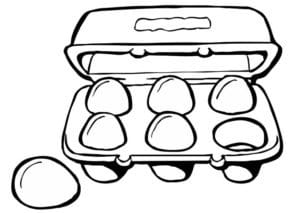 דף צביעה ציור של תבנית ביצים לצביעה