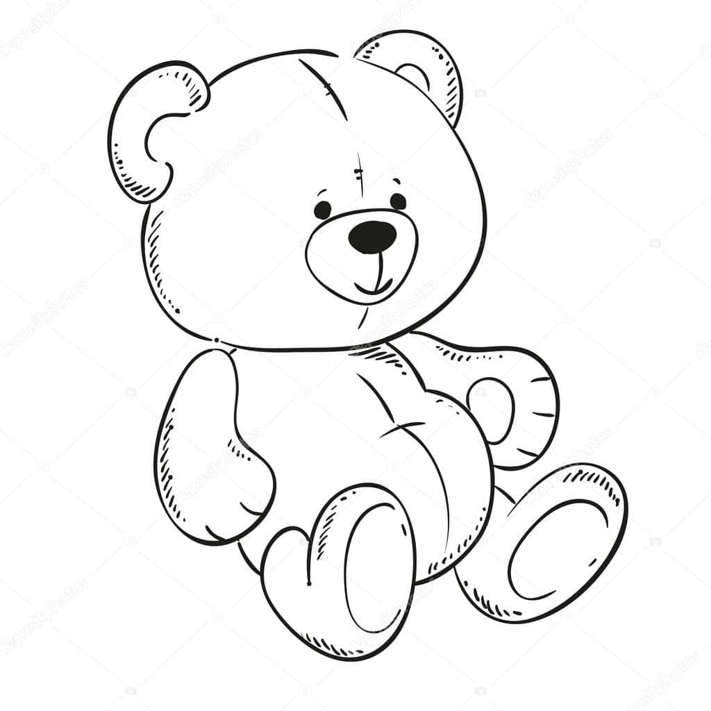 ציור חמוד של דובי לצביעה