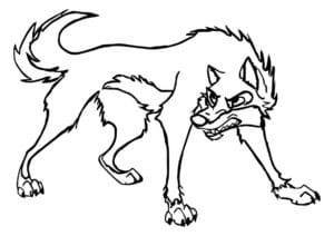 דף צביעה ציור של זאב מאיים לצביעה