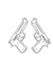 דף צביעה ציור של אקדחים מסטרייק לצביעה ולהדפסה