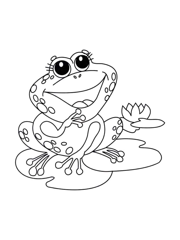 ציור של צפרדע חושבת לצביעה ולהדפסה