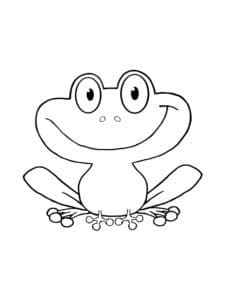 דף צביעה ציור של צפרדע עם עיניים גדולות לצביעה