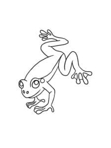 דף צביעה צפרדע קופצת לצביעה ולהדפסה
