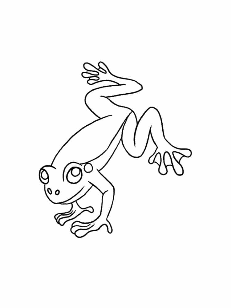 דף צביעה צפרדע קופצת לצביעה ולהדפסה