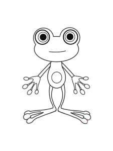 דף צביעה ציור פשוט של צפרדע לצביעה