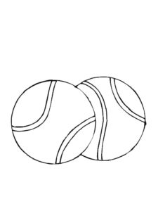 דף צביעה ציור של כדורי טניס לצביעה