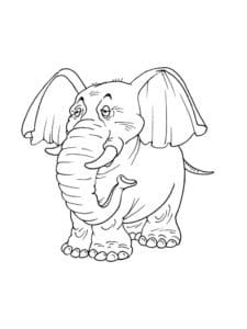 דף צביעה ציור של פיל זקן לצביעה