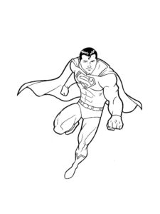 דף צביעה דף צביעה עם ציור של סופרמן רץ