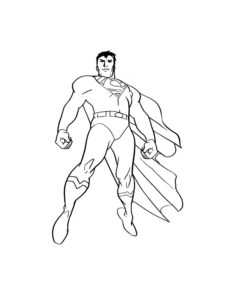 דף צביעה ציור של סופרמן מרחף לצביעה ולהדפסה