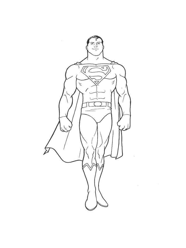 דף צביעה דף צביעה עם ציור של סופרמן להדפסה