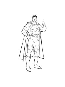 דף צביעה ציור של סופרמן עומד לצביעה