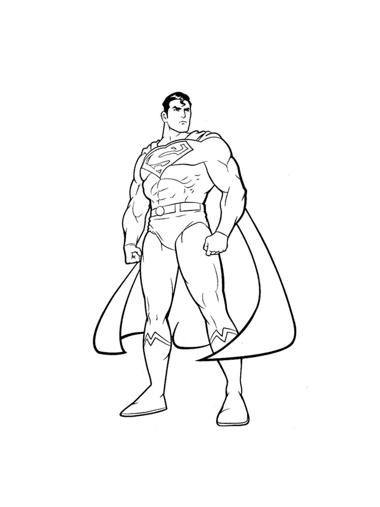 דף צביעה ציור של סופרמן בגלימה לצביעה