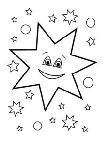 דף צביעה ציור של כוכב מנצנץ לצביעה