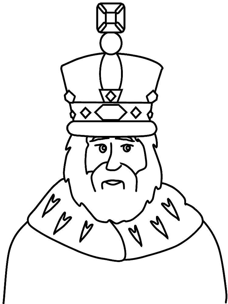דף צביעה דף צבעיה עם ציור של מלך רוסי עם כתר