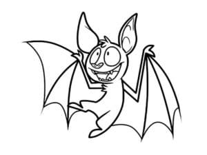 דף צביעה ציור מצחיק של עטלף לצביעה